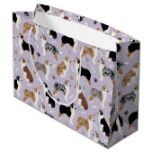 Australian Shepherd Botten and Paws Large Gift Bag Groot Cadeauzakje (Achterkant Gekanteld)