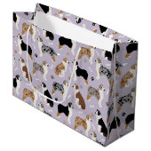 Australian Shepherd Botten and Paws Large Gift Bag Groot Cadeauzakje (Voorkant Gekanteld)