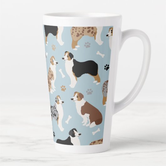 Australian Shepherd Botten and Paws Latte Mok (Rechts)