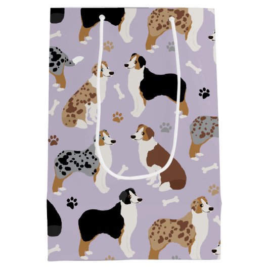 Australian Shepherd Botten and Paws Medium Cadeauzakje (Achterkant)