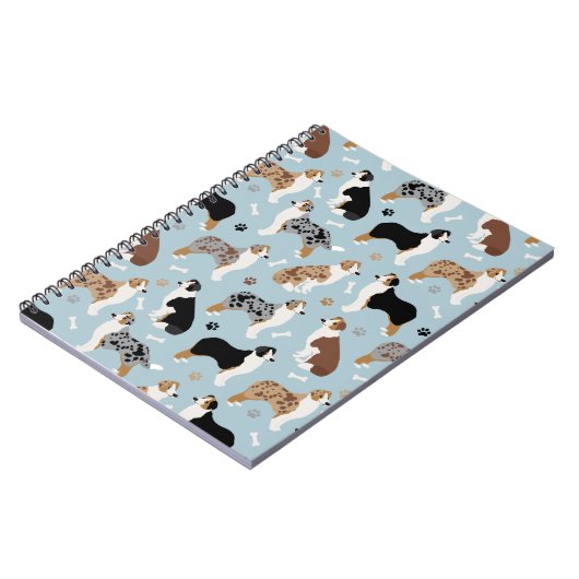 Australian Shepherd Botten and Paws Notitieboek (Linkerzijde)