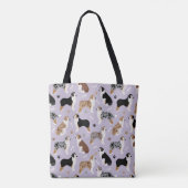 Australian Shepherd Botten and Paws Paars Tote Bag (Achterkant)