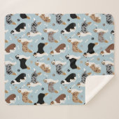 Australian Shepherd Botten and Paws Sherpa Blanket Deken (Voorkant (horizontaal))