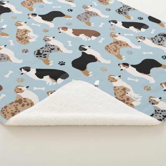 Australian Shepherd Botten and Paws Sherpa Blanket Sherpa Deken (3/4)