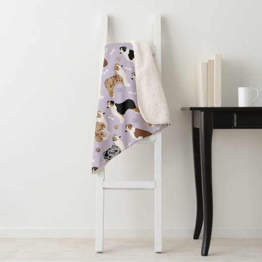 Australian Shepherd Botten and Paws Sherpa Deken (In situ)