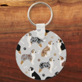Australian Shepherd Botten and Paws Sleutelhanger (Voorkant)