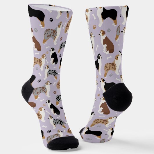 Australian Shepherd Botten and Paws Socks Sokken (Gebogen)