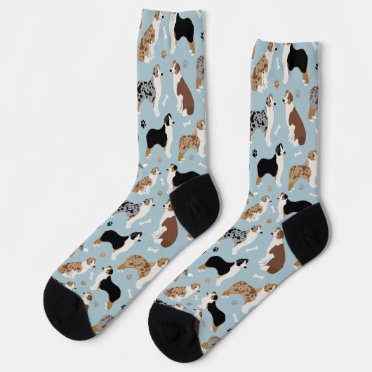 Australian Shepherd Botten and Paws Socks Sokken (Links)