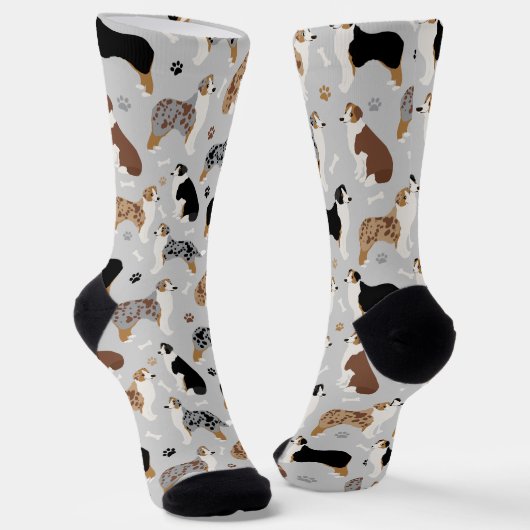 Australian Shepherd Botten and Paws Sokken (Gebogen)