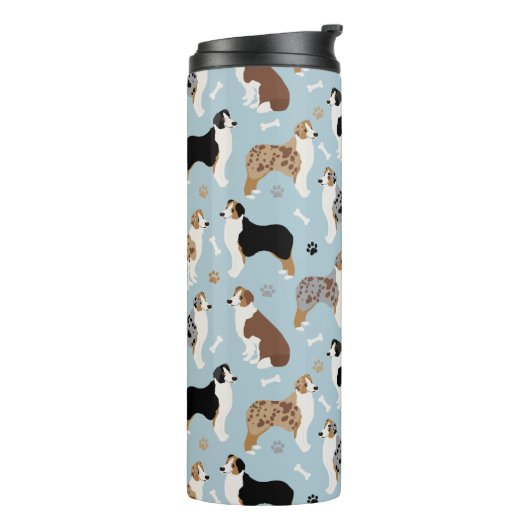 Australian Shepherd Botten and Paws Thermal Tumble Thermosbeker (Gedraaid links)