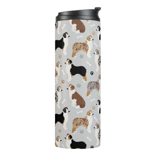 Australian Shepherd Botten and Paws Thermal Tumble Thermosbeker (Gedraaid links)