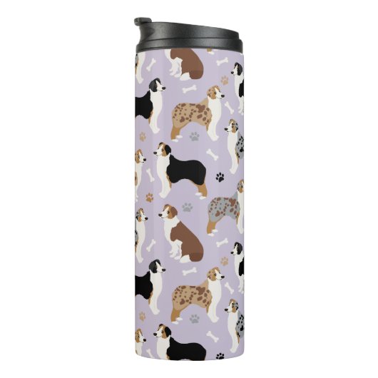 Australian Shepherd Botten and Paws Thermosbeker (Geroteerd rechts)