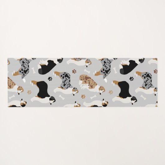 Australian Shepherd Botten and Paws Yogamat (Achterkant (horizontaal))