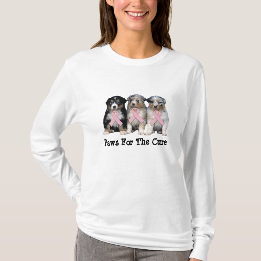 Australian Shepherd Breast Cancer Dames T-Shirt (Voorkant)