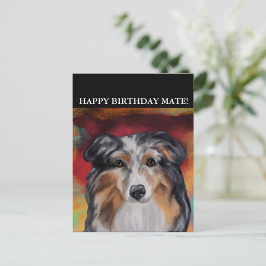 AUSTRALIAN SHEPHERD BRIEFKAART (Staand voorkant)