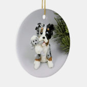 Australian Shepherd Bue Merle Keramisch Ornament (Rechts)