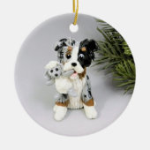 Australian Shepherd Bue Merle Keramisch Ornament (Voorkant)