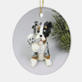 Australian Shepherd Bue Merle Keramisch Ornament (Links)