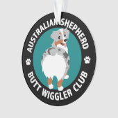 Australian Shepherd Butt Wiggler Club (Blue Merle) Ornament (voorkant)