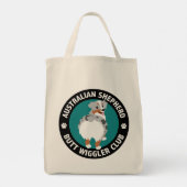 Australian Shepherd Butt Wiggler Club (Blue Merle) Tote Bag (Achterkant)