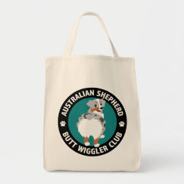 Australian Shepherd Butt Wiggler Club (Blue Merle) Tote Bag