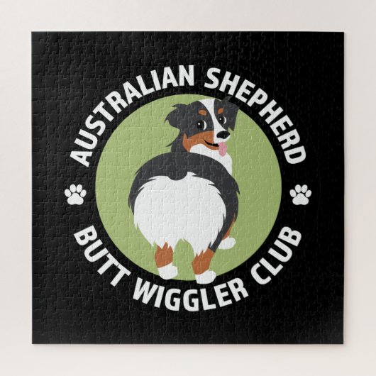 Australian Shepherd Butt Wiggler Club Legpuzzel (Verticaal)