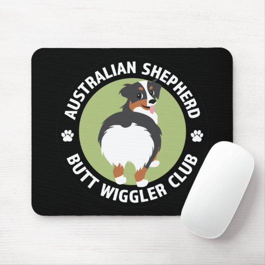 Australian Shepherd Butt Wiggler Club (Tricolor) Muismat (Met muis)