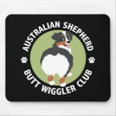 Australian Shepherd Butt Wiggler Club (Tricolor) Muismat (Voorkant)