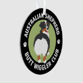 Australian Shepherd Butt Wiggler Club (Tricolor) Ornament (voorkant)