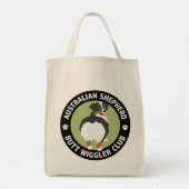 Australian Shepherd Butt Wiggler Club (Tricolor) Tote Bag (Achterkant)