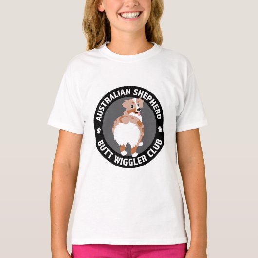 Australian Shepherd Butt Wigglers Club - Red Merle T-shirt (Voorkant)