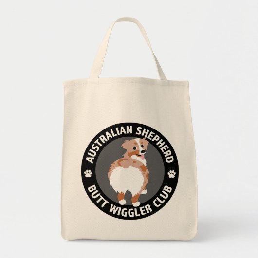 Australian Shepherd Butt Wigglers Club - Red Merle Tote Bag (Voorkant)