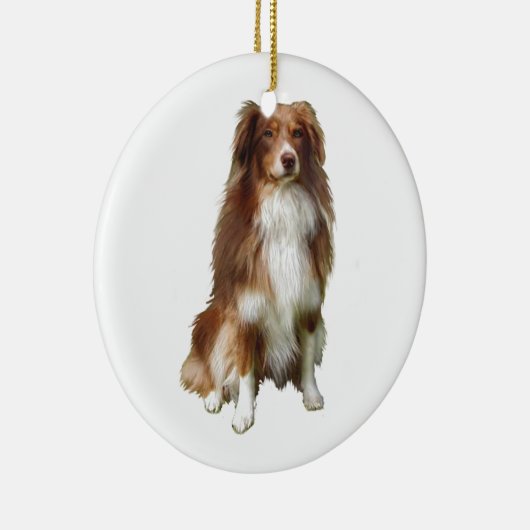 Australian Shepherd (C) - Rood-wit Keramisch Ornament (Rechts)