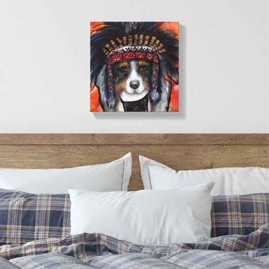 AUSTRALIAN SHEPHERD CANVAS AFDRUK (Insitu (Slaapkamer))