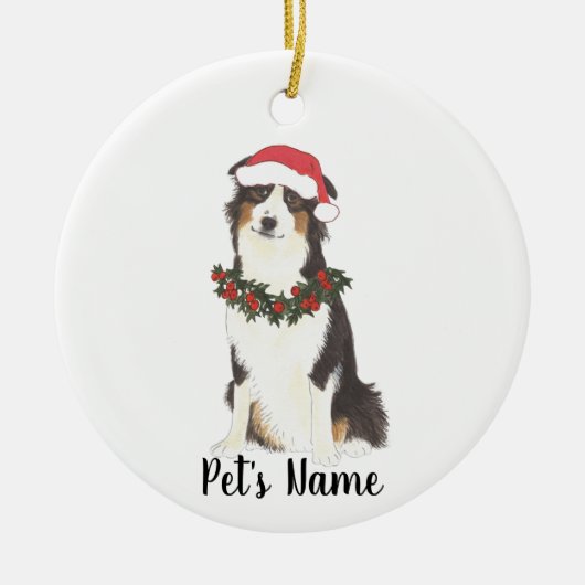 Australian Shepherd Ceramic Ornament (Voorkant)