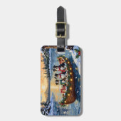 Australian Shepherd Christmas Boat Holiday Bagagelabel (Voorkant verticaal)