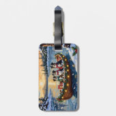 Australian Shepherd Christmas Boat Holiday Bagagelabel (Achterkant verticaal)