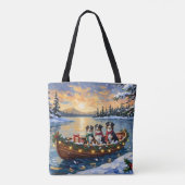 Australian Shepherd Christmas Boat Holiday Tote Bag (Achterkant)