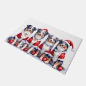 Australian Shepherd Christmas Dress Santa Hat Deurmat (Schuin)