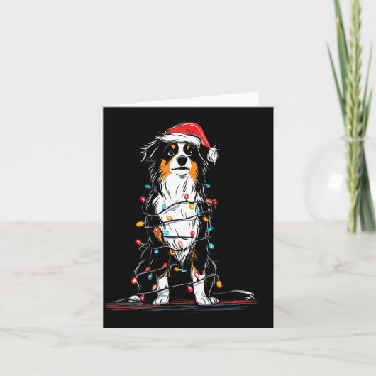 Australian Shepherd Christmas Graphics Dog Lights  Kaart (Voorkant)