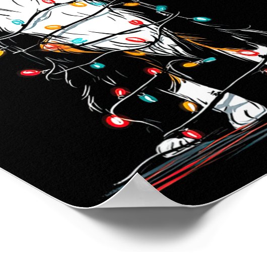 Australian Shepherd Christmas Graphics Dog Lights  Poster (Hoek)