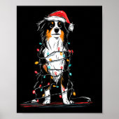 Australian Shepherd Christmas Graphics Dog Lights  Poster (Voorkant)
