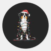 Australian Shepherd Christmas Graphics Dog Lights  Ronde Sticker (Voorkant)