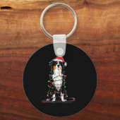 Australian Shepherd Christmas Graphics Dog Lights Sleutelhanger (Voorkant)