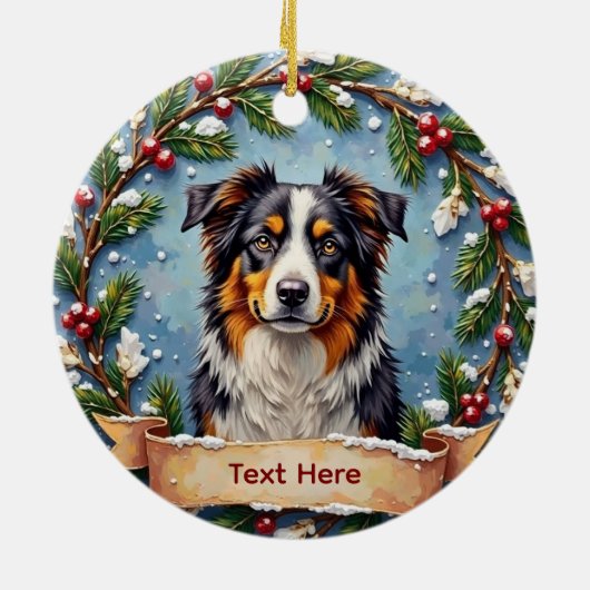 Australian Shepherd Christmas Ornament (Achterkant)