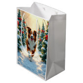 Australian Shepherd Christmas Tree Farm Painting Medium Cadeauzakje (Achterkant Gekanteld)