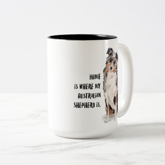 Australian Shepherd Coffee Mok (Voorkant rechts)