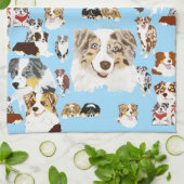 Australian Shepherd Collage Theedoek (Gevouwen)
