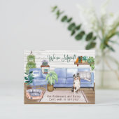 Australian Shepherd Cozy New Home Moving         Aankondigingskaart (Staand voorkant)