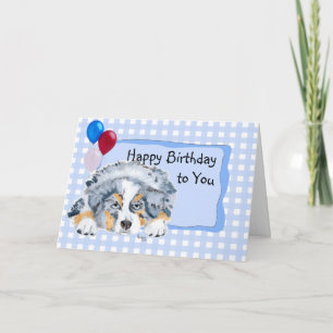 Australian Shepherd Custom Happy Birthday Kaart